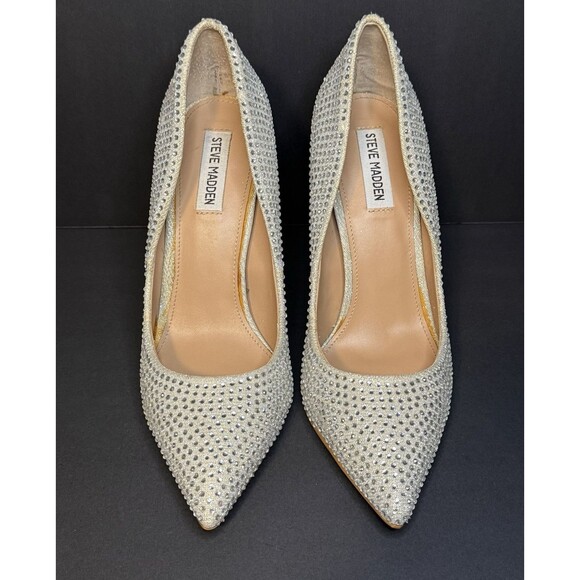 Steve Madden Womens Daisie Leather Pointed Toe Classic Pumps, Crystal, Size 10M - Picture 2 of 6